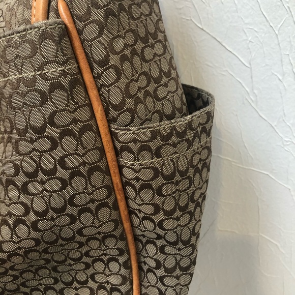 Coach Messenger Crossbody Tan Leather/Canvas Bag - Picture 6 of 7